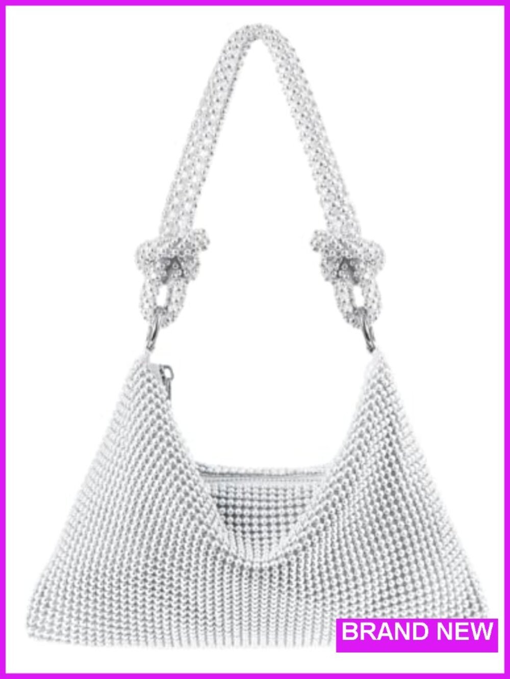 Sparkly Rhinestone Evening Clutch Purse Women Wedding Party Handbag Fits Phone